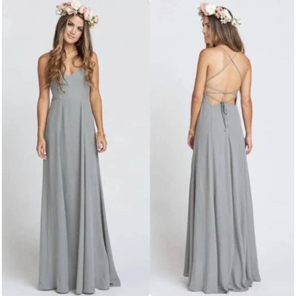 Show Me Your MuMu Godshaw‎ Goddess Gown Soft Charcoal Crisp Medium NWT